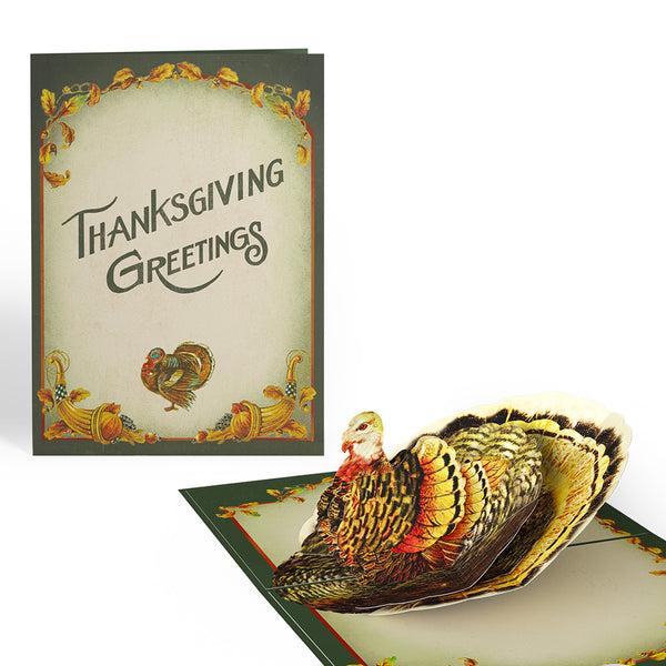 i love pop Thanksgiving Greetings Vintage Turkey Pop-Up Card