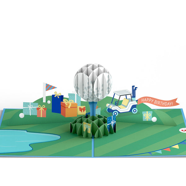 I Love Pop Time To Par-Tee Birthday Golf Pop-Up Card