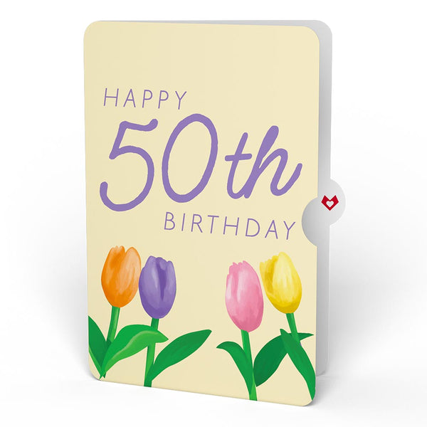 I Love Pop Tulips 50th Birthday Pop-Up Card And Sentiment Set