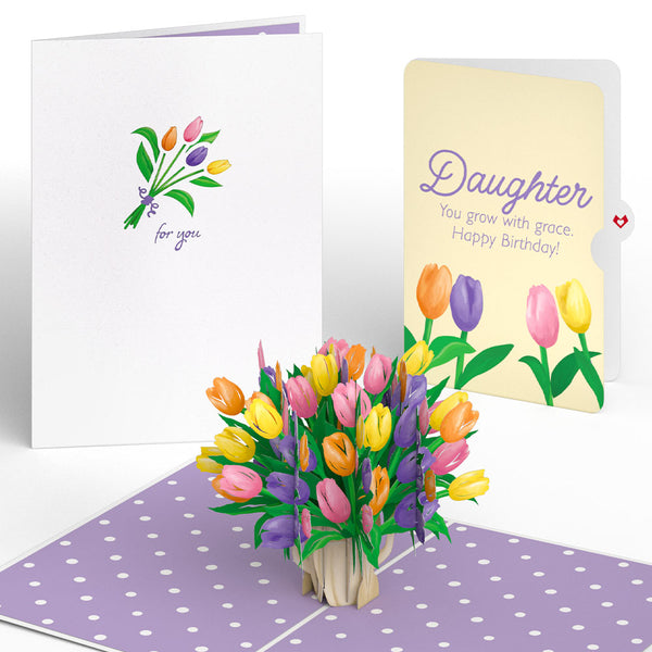 i love pop Tulips Birthday Pop-Up Card and Sentiment Set for Daughter i love pop Tulips Birthday Pop-Up Card and Sentiment Set for Daughter