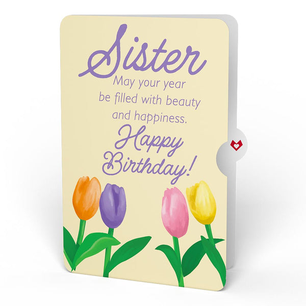 I Love Pop Tulips Birthday Pop-Up Card And Sentiment Set For Sister