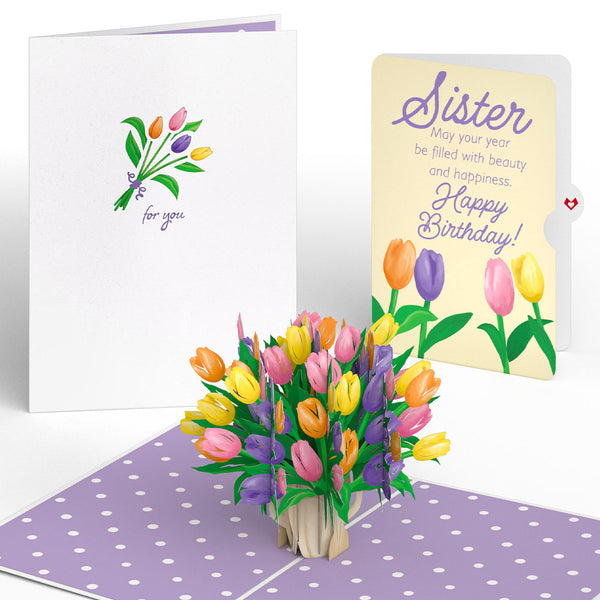 i love pop Tulips Birthday Pop-Up Card and Sentiment Set for Sister