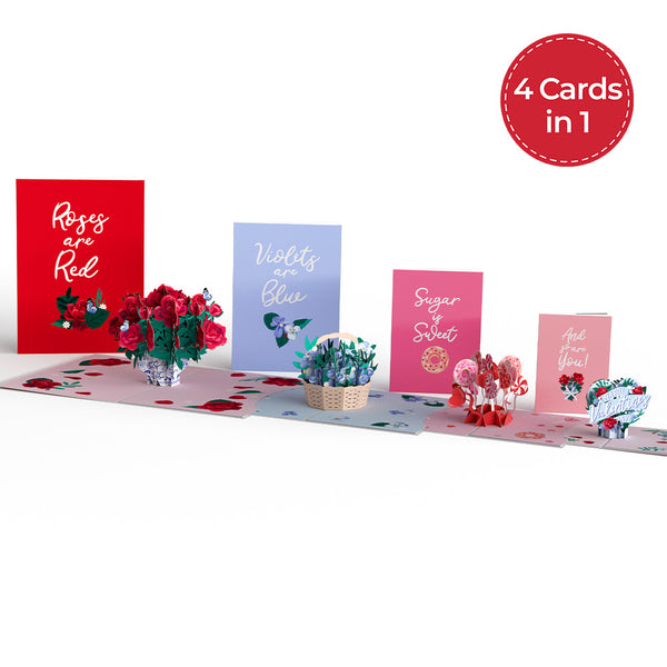 i love pop Valentine's Day Roses 4-in-1 Nesting Card