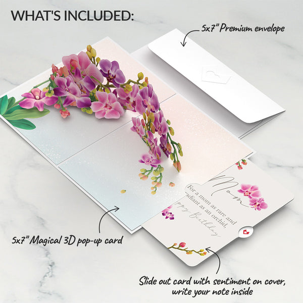 I Love Pop Watercolor Orchid Birthday Pop-Up Card And Sentiment Set For Mom