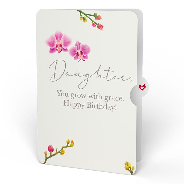 I Love Pop Watercolor Orchid Birthday Pop-Up Card And Sentiment Set For Daughter