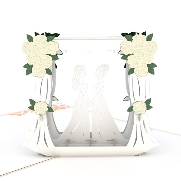 I Love Pop Wedding Couple Same Sex Female Pop-Up Card