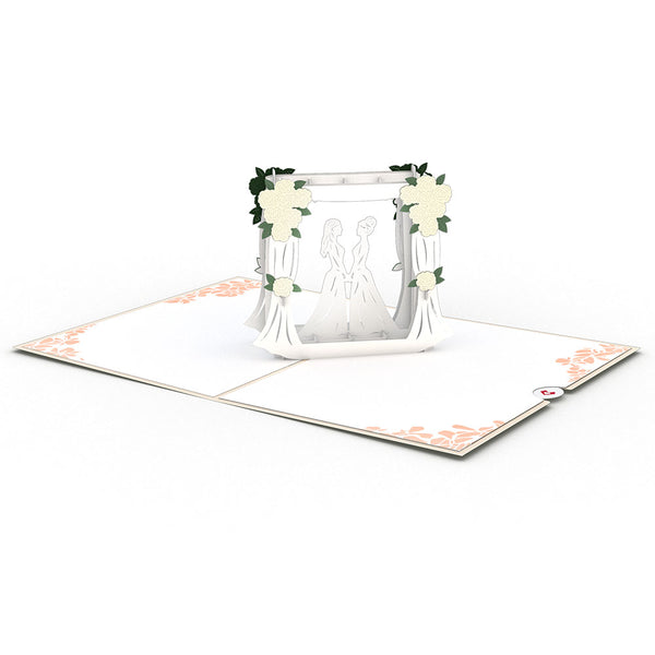 I Love Pop Wedding Couple Same Sex Female Pop-Up Card
