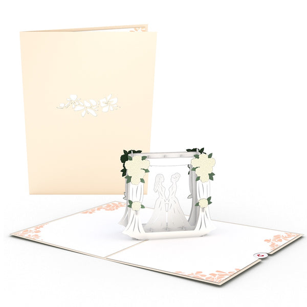 i love pop Wedding Couple Same Sex Female Pop-Up Card