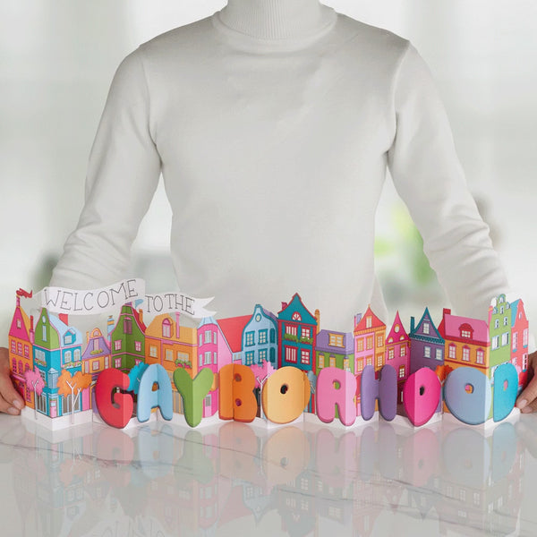 I Love Pop Welcome To The Gayborhood Loooooong Card™ (Expands To 2 Feet)