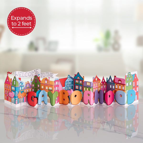 i love pop Welcome to the Gayborhood Loooooong Card™ (Expands to 2 feet)