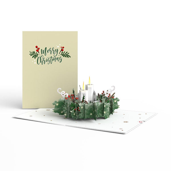 i love pop Winter Greens Christmas Candle Pop-Up Card