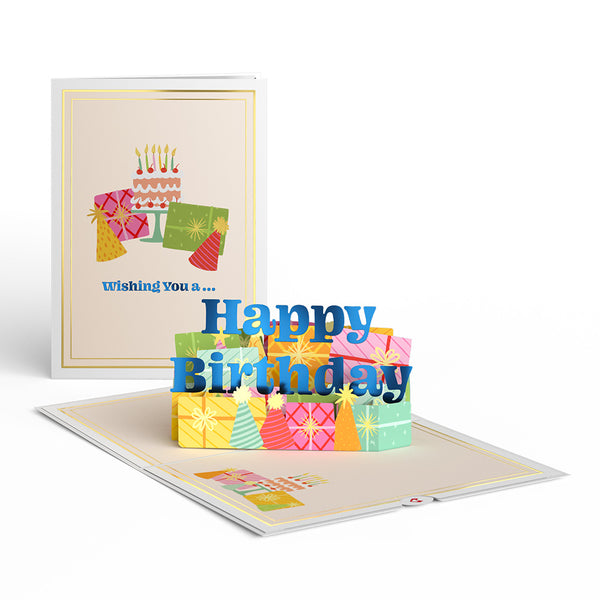 I Love Pop Wishing You A Happy Birthday Pop-Up Card & Bouquet Bundle