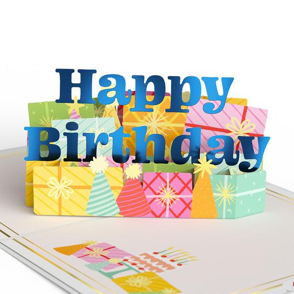 I Love Pop Wishing You A Happy Birthday Pop-Up Card & Bouquet Bundle