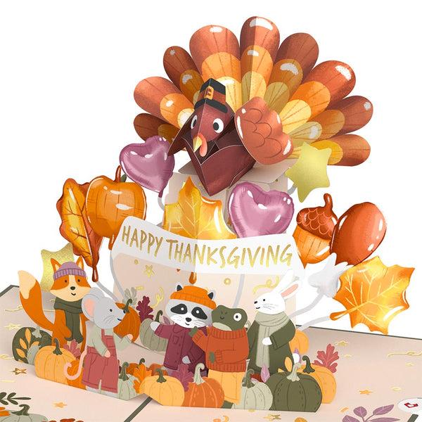 I Love Pop Woodland Animals Thanksgiving Day Parade Pop-Up Card