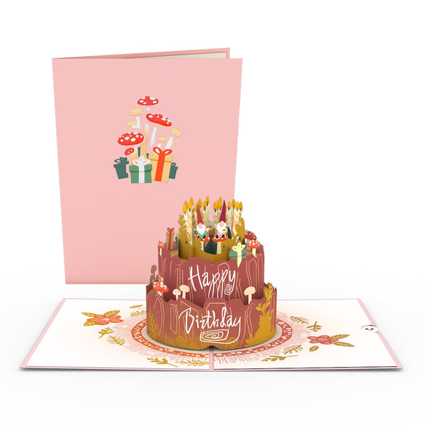 i love pop Woodland Gnomes Birthday Cake Pop-Up Card