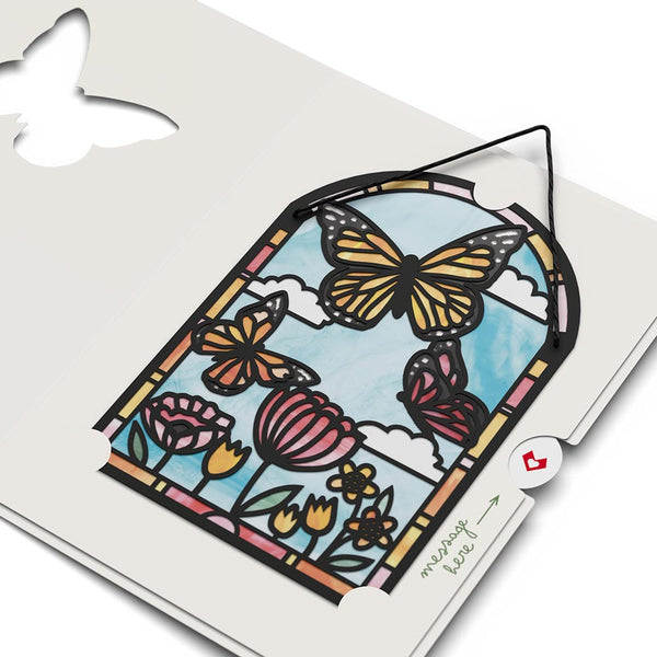 I Love Pop You Are So Loved Butterflies Suncatcher Card