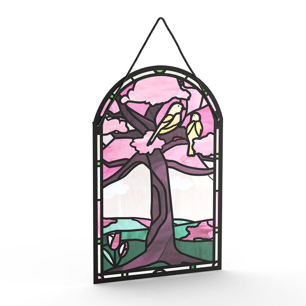 I Love Pop You Brighten My World Birds Suncatcher Card