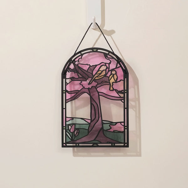 I Love Pop You Brighten My World Birds Suncatcher Card & Pop-Up Bouquet Bundle