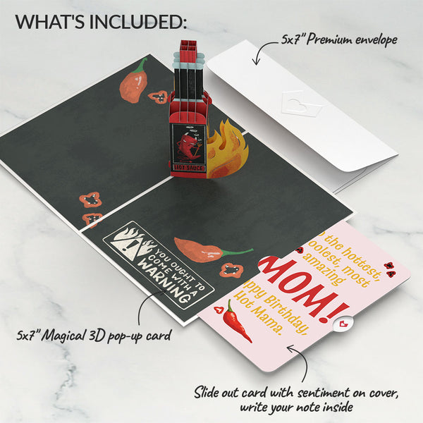 I Love Pop You’re So Hot - Hot Sauce Birthday Pop-Up Card And Sentiment Set For Mom