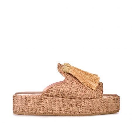 i love sandals Bianca/Natural – Women Platform Mules