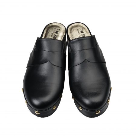 I Love Sandals Jade/L Black – Women Leather Clogs