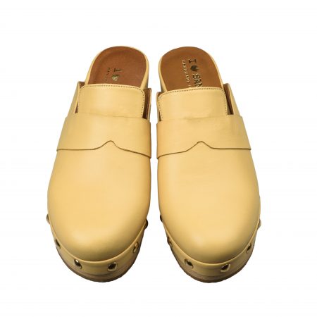 I Love Sandals Jade/L Banana Yellow – Women Leather Clogs
