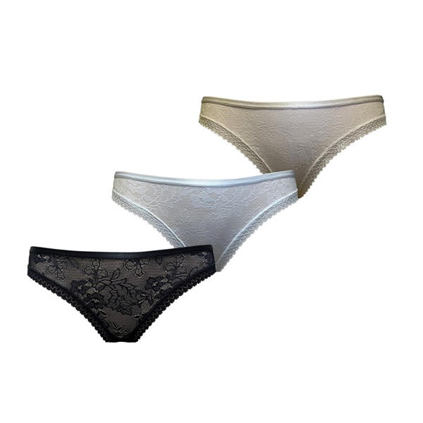 i saw it first 3 Pack Mircofibre Lace Brazilian Briefs