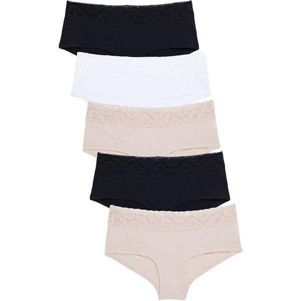 i saw it first 5 Pack Lace Trim Shortie Briefs