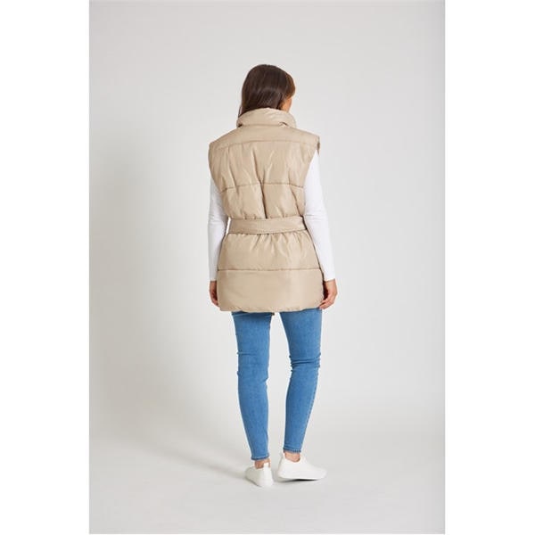 I Saw It First Belted Tie Padded Gilet