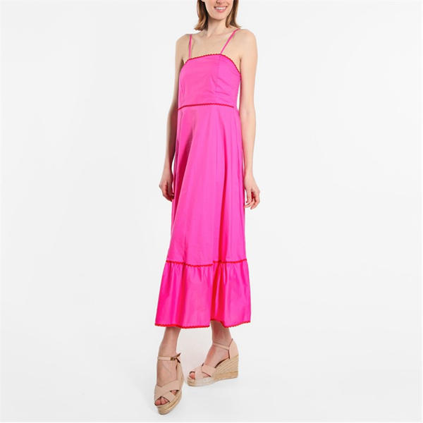 I Saw It First Cotton Trim Midi Dress