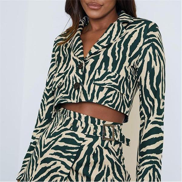 I Saw It First Cropped Zebra Printed Blazer