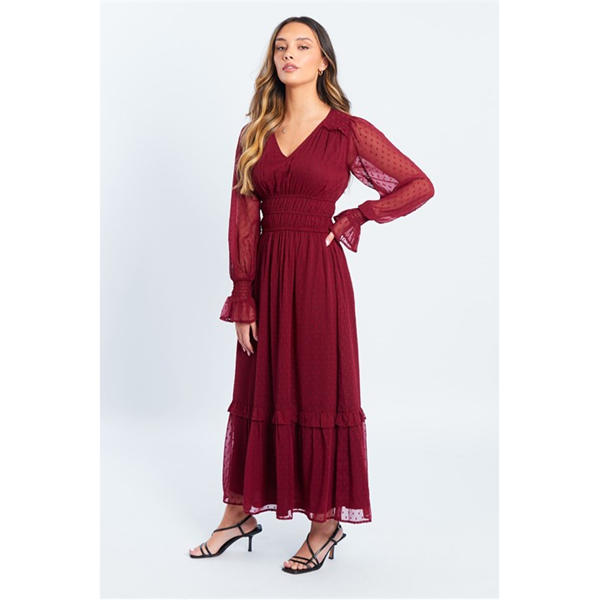 I Saw It First Dobby Midi Dress Womens
