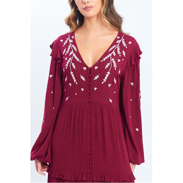 I Saw It First Embroidered Maxi Dress