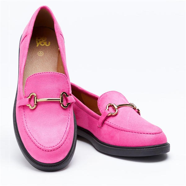 I Saw It First Faux Suede Chain Trim Loafer