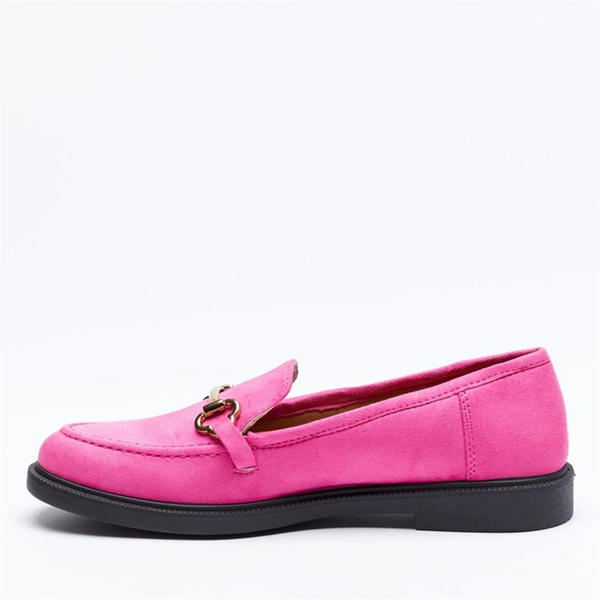 I Saw It First Faux Suede Chain Trim Loafer