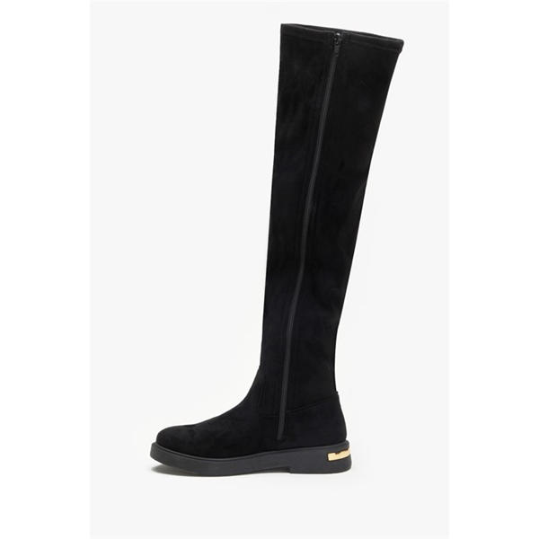 I Saw It First Flat Faux Suede Stretch Tall Boot