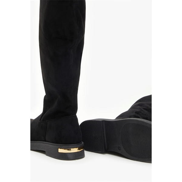 I Saw It First Flat Faux Suede Stretch Tall Boot