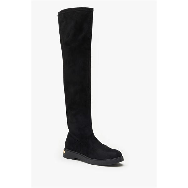 i saw it first Flat Faux Suede Stretch Tall Boot