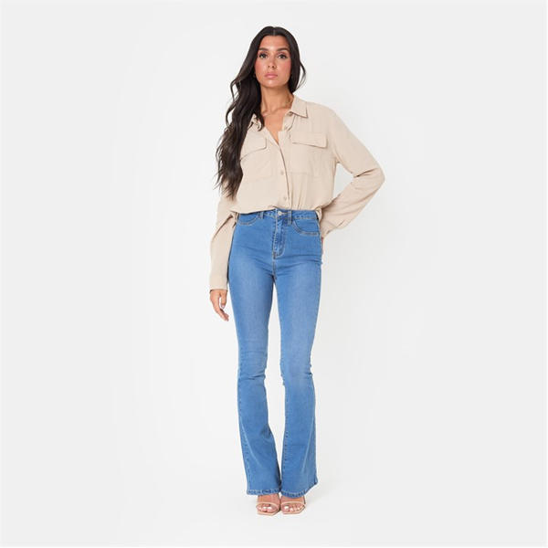 i saw it first High Waist Flare Jeans