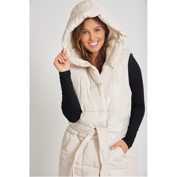 I Saw It First Longline Belted Padded Gilet