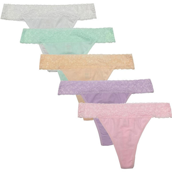 i saw it first Pack Lace Trim Cotton Thong