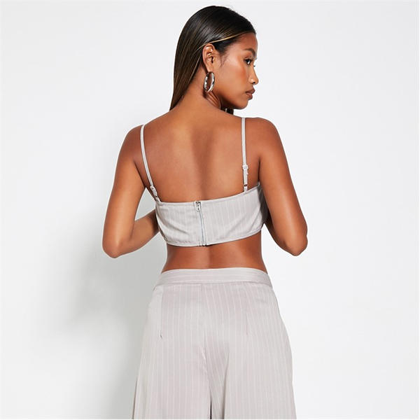 I Saw It First Pinstripe Ruched Cami Bralet