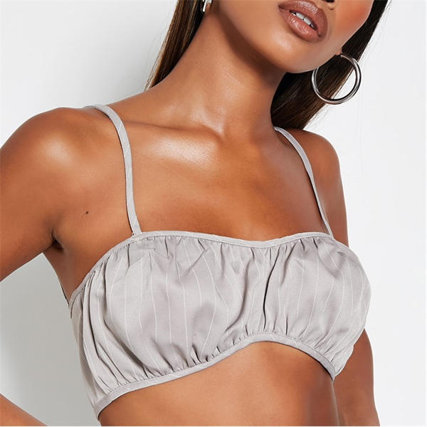 I Saw It First Pinstripe Ruched Cami Bralet