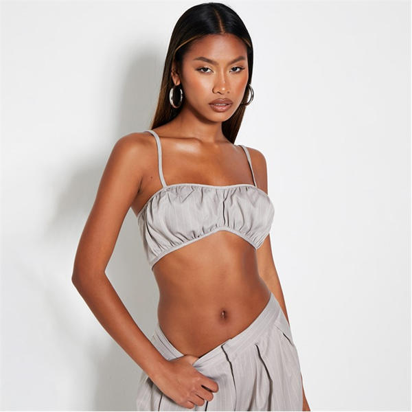 i saw it first Pinstripe Ruched Cami Bralet