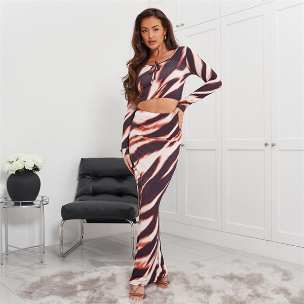 i saw it first Printed Slinky Maxi Skirt Co-Ord