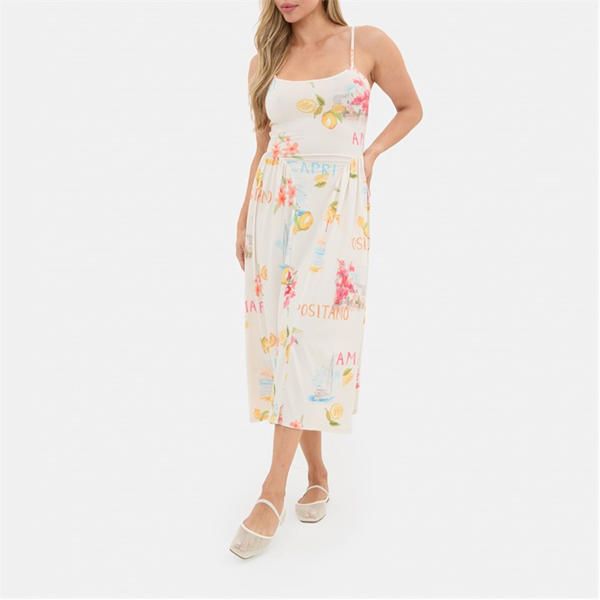 I Saw It First Printed Tie Back Midi Dress