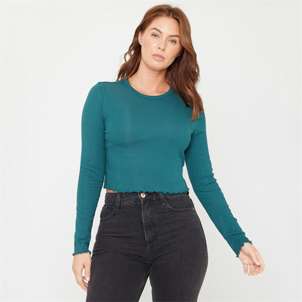 I Saw It First Rib Long Sleeve Top Womens
