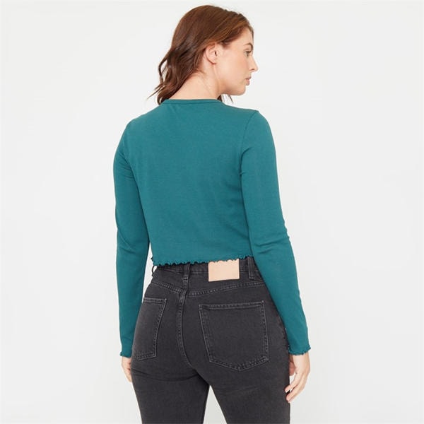 I Saw It First Rib Long Sleeve Top Womens