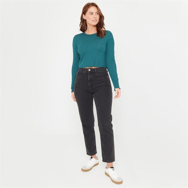 i saw it first Rib Long Sleeve Top Womens