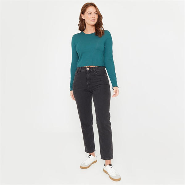 i saw it first Rib Long Sleeve Top Womens